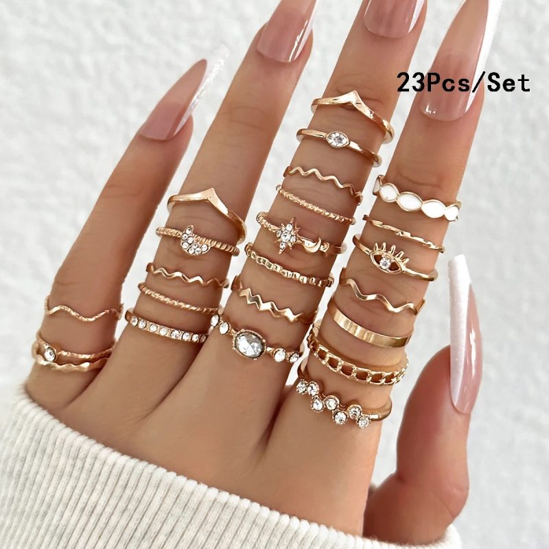 30Pcs Bohemian Geometric Knuckle Rings Set For Women Gold Silver Color Finger Ring Girls Fashion Party Jewelry Accessories - Image 11