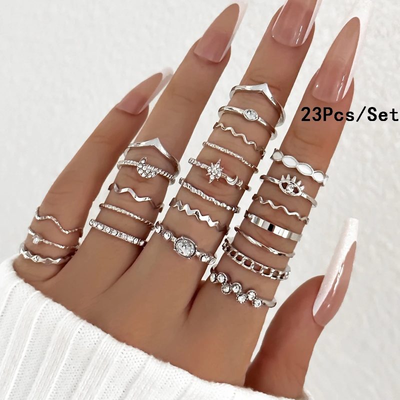 30Pcs Bohemian Geometric Knuckle Rings Set For Women Gold Silver Color Finger Ring Girls Fashion Party Jewelry Accessories - Image 12