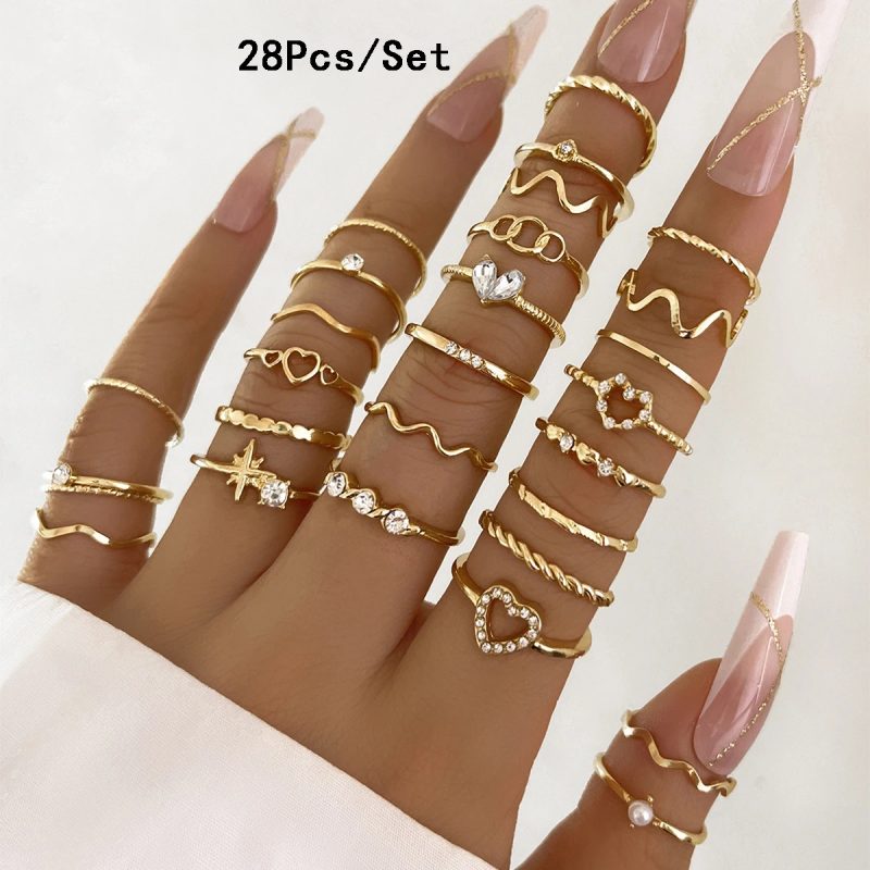 30Pcs Bohemian Geometric Knuckle Rings Set For Women Gold Silver Color Finger Ring Girls Fashion Party Jewelry Accessories - Image 13