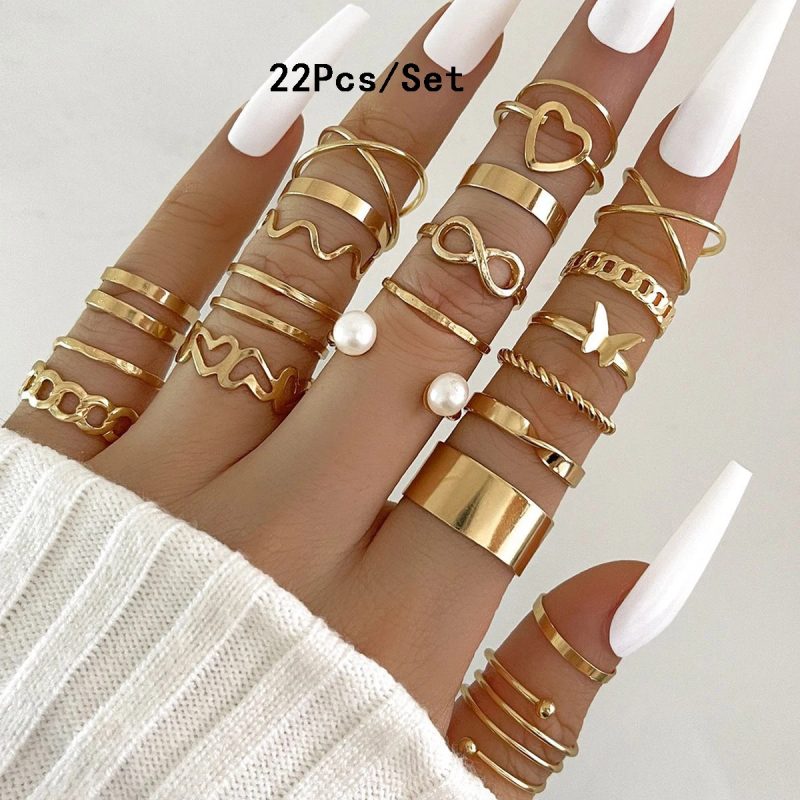 30Pcs Bohemian Geometric Knuckle Rings Set For Women Gold Silver Color Finger Ring Girls Fashion Party Jewelry Accessories - Image 15