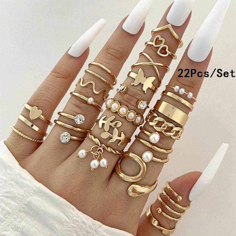 30Pcs Bohemian Geometric Knuckle Rings Set For Women Gold Silver Color Finger Ring Girls Fashion Party Jewelry Accessories - Image 16