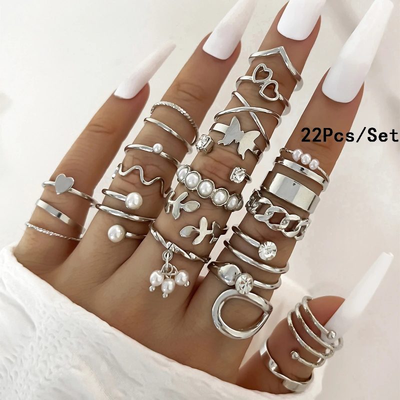 30Pcs Bohemian Geometric Knuckle Rings Set For Women Gold Silver Color Finger Ring Girls Fashion Party Jewelry Accessories - Image 17