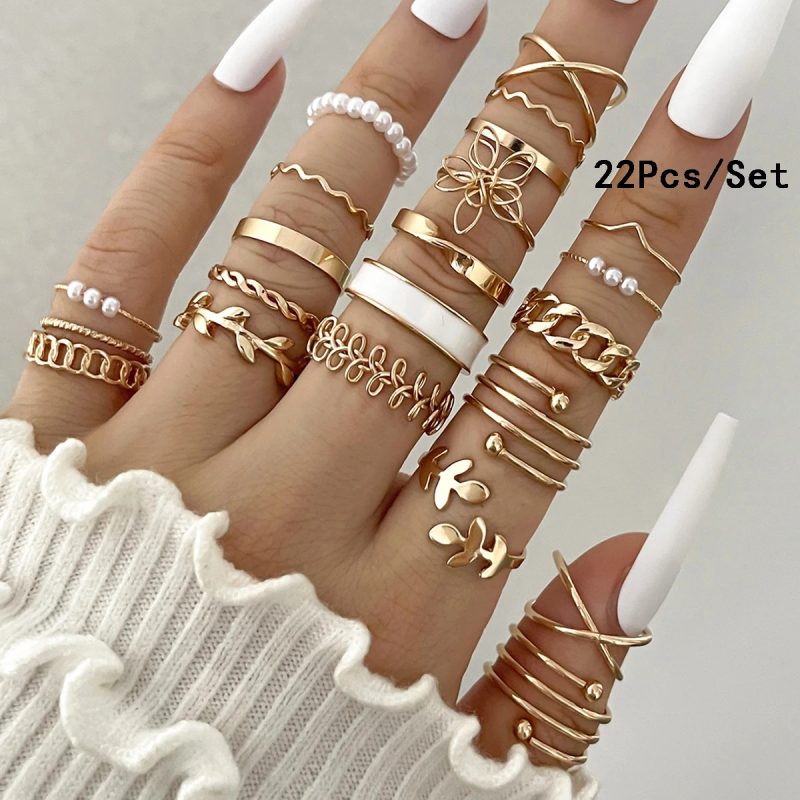 30Pcs Bohemian Geometric Knuckle Rings Set For Women Gold Silver Color Finger Ring Girls Fashion Party Jewelry Accessories - Image 18