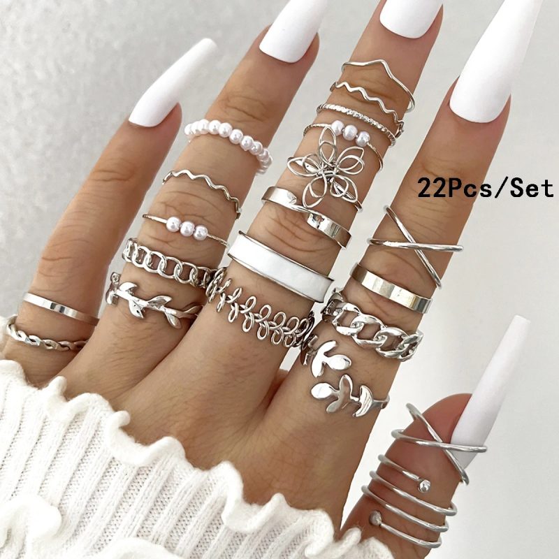 30Pcs Bohemian Geometric Knuckle Rings Set For Women Gold Silver Color Finger Ring Girls Fashion Party Jewelry Accessories - Image 19