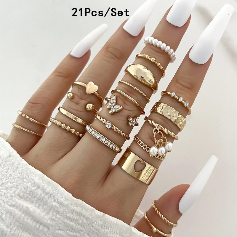 30Pcs Bohemian Geometric Knuckle Rings Set For Women Gold Silver Color Finger Ring Girls Fashion Party Jewelry Accessories - Image 20