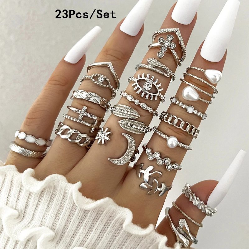 30Pcs Bohemian Geometric Knuckle Rings Set For Women Gold Silver Color Finger Ring Girls Fashion Party Jewelry Accessories - Image 23