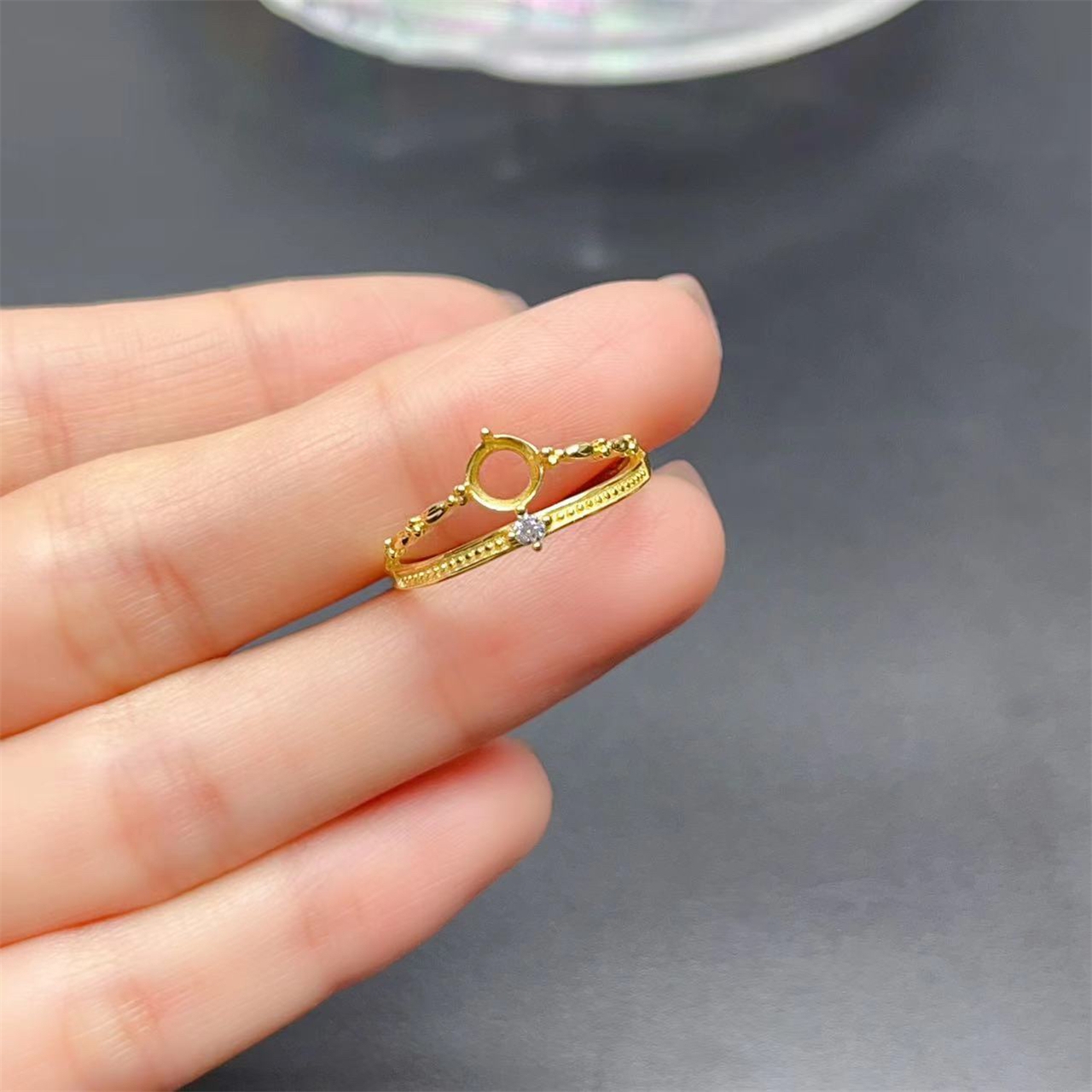 MeiBaPJ Inlay Round 3/4/5/6mm Stone Woman Open Ring Setting DIY S925 Pure Silver Fashion Original Fine Charm Jewelry Wholesaler - Image 7