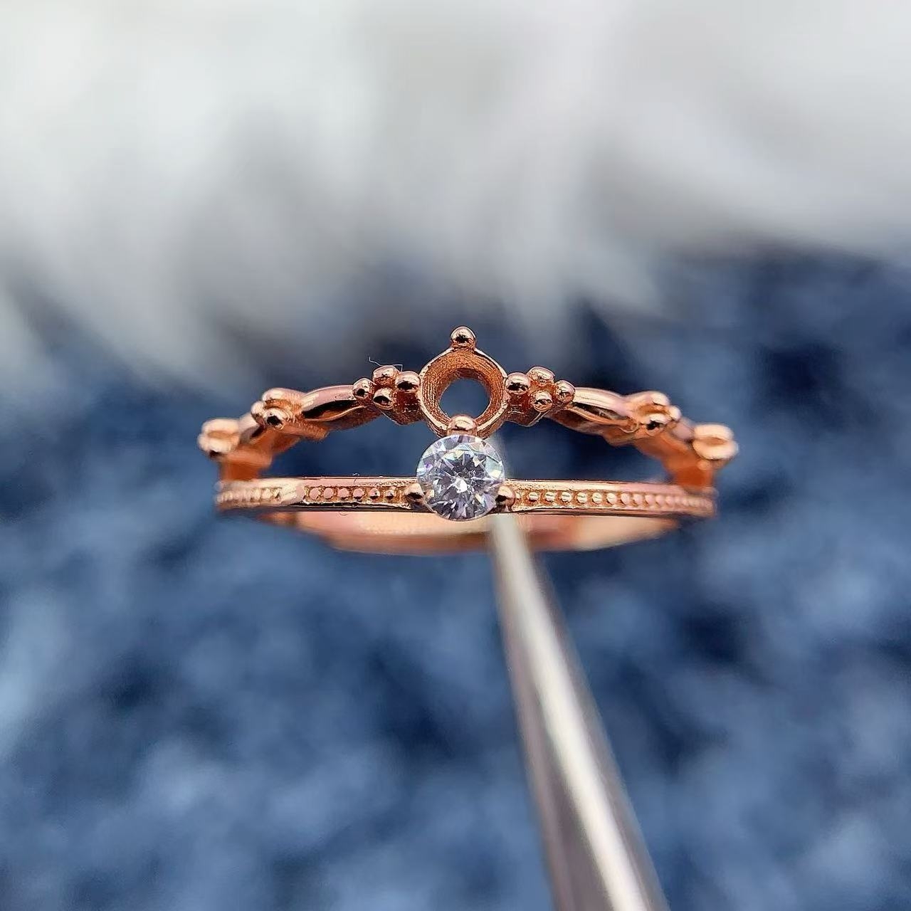 MeiBaPJ Inlay Round 3/4/5/6mm Stone Woman Open Ring Setting DIY S925 Pure Silver Fashion Original Fine Charm Jewelry Wholesaler - Image 9