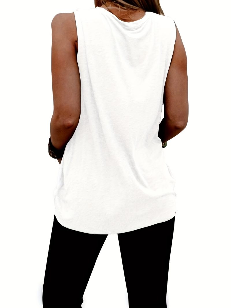 Women's Summer Skeleton Flower Print Large Casual Sleeveless Loose Tank Top T-shirt Streetwear Oversized O-Neck Vest Off Should - Image 2
