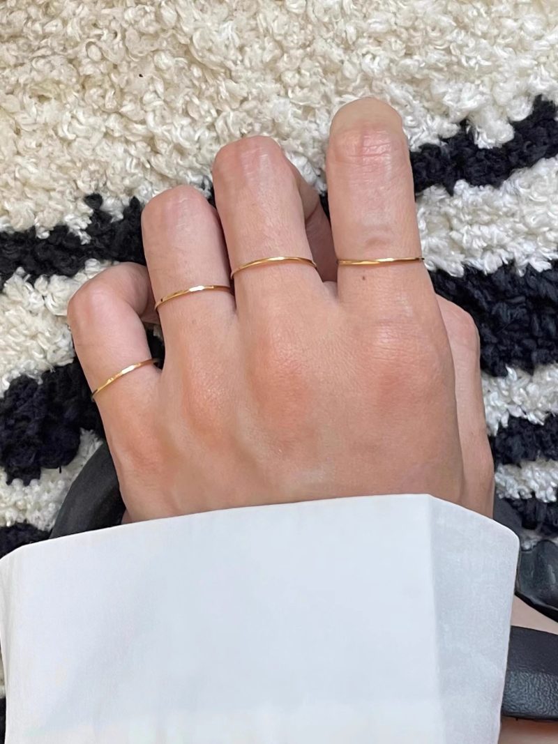 GHIDBK 0.5mm Extremely Thin Stainless Steel Anti-Tarnish Rings for Women Fashion Simple 18K Pvd Gold Plated Ring Office Style - Image 4