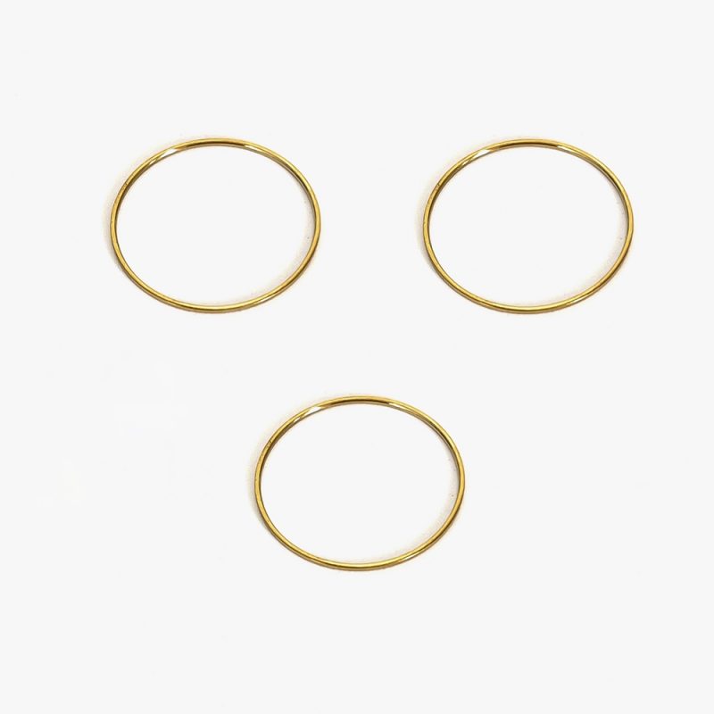 GHIDBK 0.5mm Extremely Thin Stainless Steel Anti-Tarnish Rings for Women Fashion Simple 18K Pvd Gold Plated Ring Office Style - Image 8