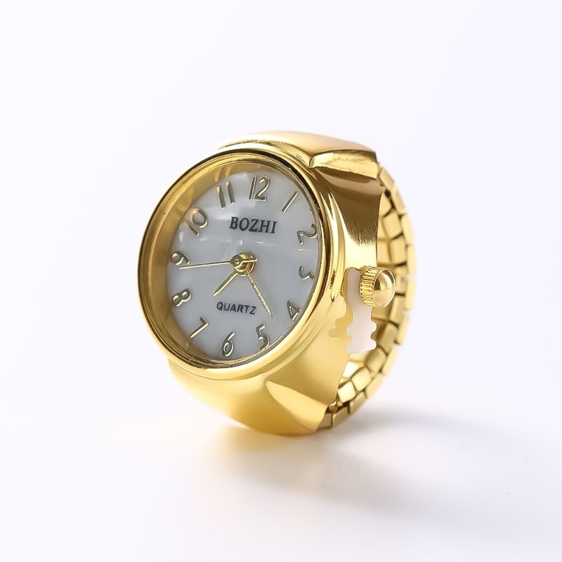 Vintage Punk Finger Watch Mini Elastic Strap Alloy Watches Couple Rings Jewelry Clock Retro Roman Quartz Watch Rings Women Men - Image 30