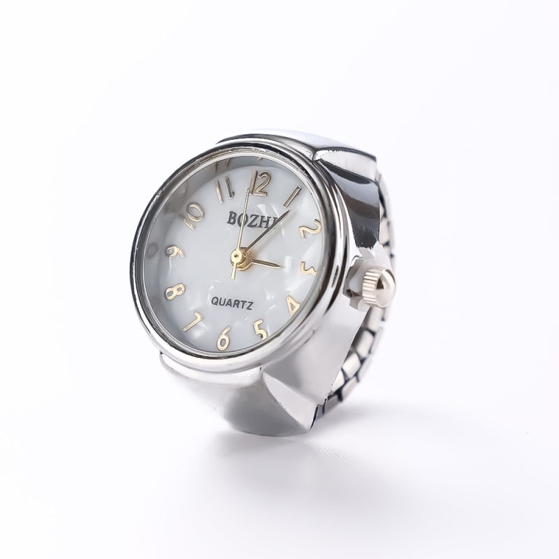 Vintage Punk Finger Watch Mini Elastic Strap Alloy Watches Couple Rings Jewelry Clock Retro Roman Quartz Watch Rings Women Men - Image 31