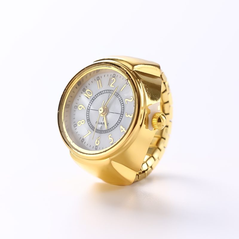 Vintage Punk Finger Watch Mini Elastic Strap Alloy Watches Couple Rings Jewelry Clock Retro Roman Quartz Watch Rings Women Men - Image 32