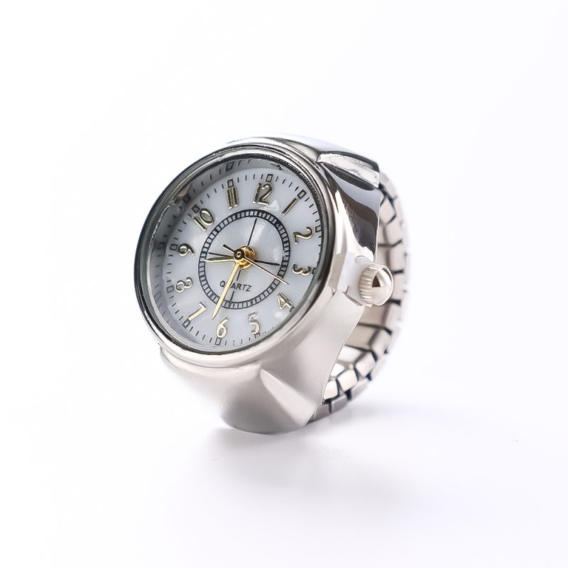 Vintage Punk Finger Watch Mini Elastic Strap Alloy Watches Couple Rings Jewelry Clock Retro Roman Quartz Watch Rings Women Men - Image 33