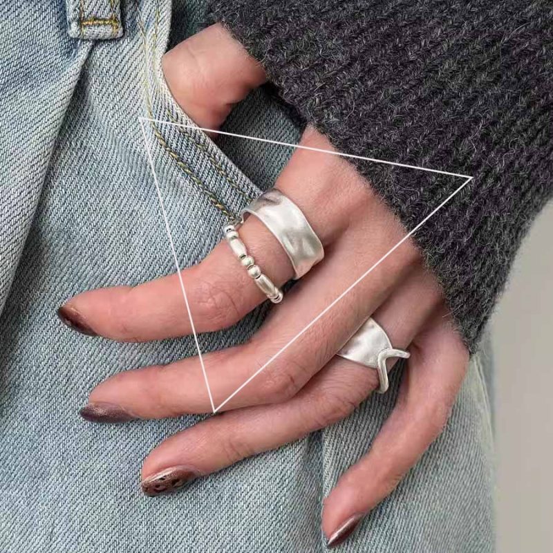 VENTFILLE 925 Sterling Silver Rings INS Fashion Hip Hop Vintage Couples Hollow Lines Punk Thai Silver Party Adjustable Jewelry - Image 21