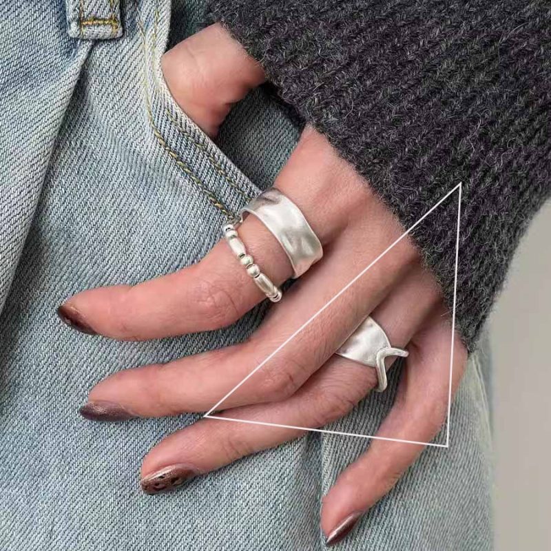 VENTFILLE 925 Sterling Silver Rings INS Fashion Hip Hop Vintage Couples Hollow Lines Punk Thai Silver Party Adjustable Jewelry - Image 27
