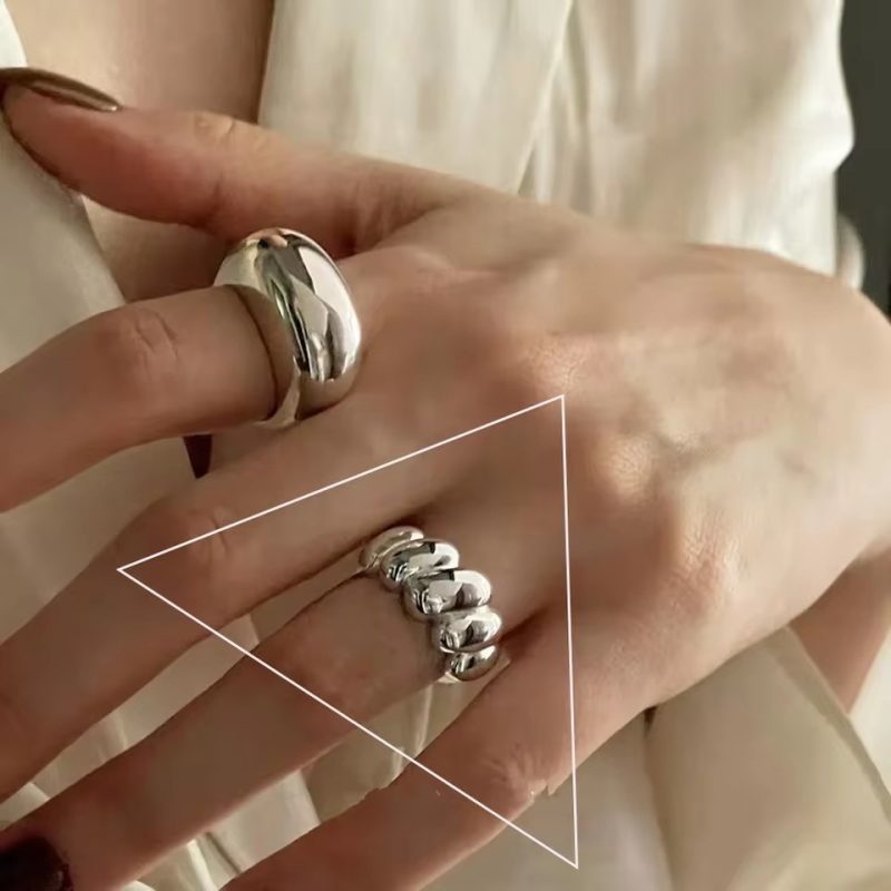 VENTFILLE 925 Sterling Silver Rings INS Fashion Hip Hop Vintage Couples Hollow Lines Punk Thai Silver Party Adjustable Jewelry - Image 31