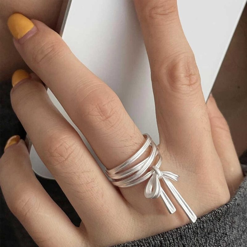 VENTFILLE 925 Sterling Silver Rings INS Fashion Hip Hop Vintage Couples Hollow Lines Punk Thai Silver Party Adjustable Jewelry - Image 59