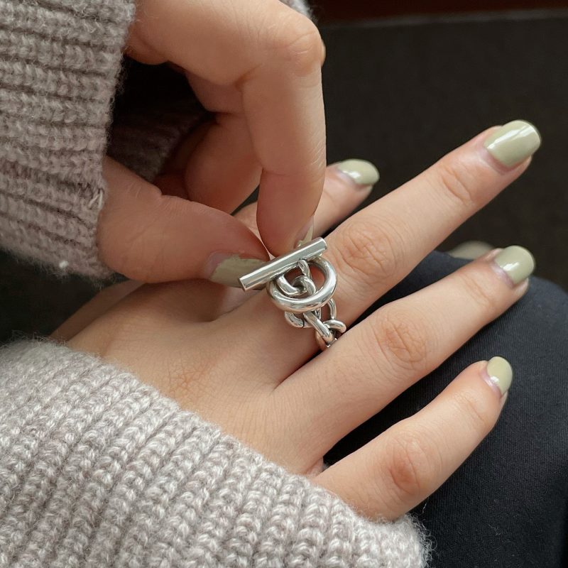 VENTFILLE 925 Sterling Silver Rings INS Fashion Hip Hop Vintage Couples Hollow Lines Punk Thai Silver Party Adjustable Jewelry - Image 61