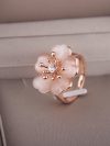 Ajojewel Rose Gold-color Girls Cute Ring Opal Flower Finger Jewelry Spring Woman Gift to offer