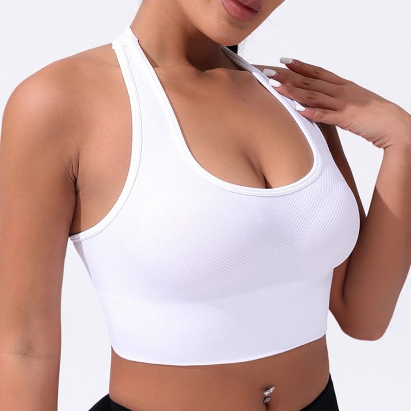 Seamless Sport Bras Gym Top High Intensity Underwear Running Training Yoga Bra Shockproof Ribbed Fitness Yoga Vest Crop Top - Image 4