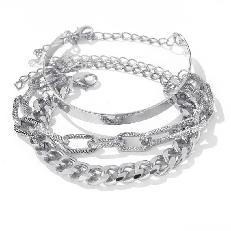 Bohemian Metal Chain Bracelet Set For Women Geometric Gold Color Thick Link Chain Open Bangle Female Fashion Jewelry - Image 6