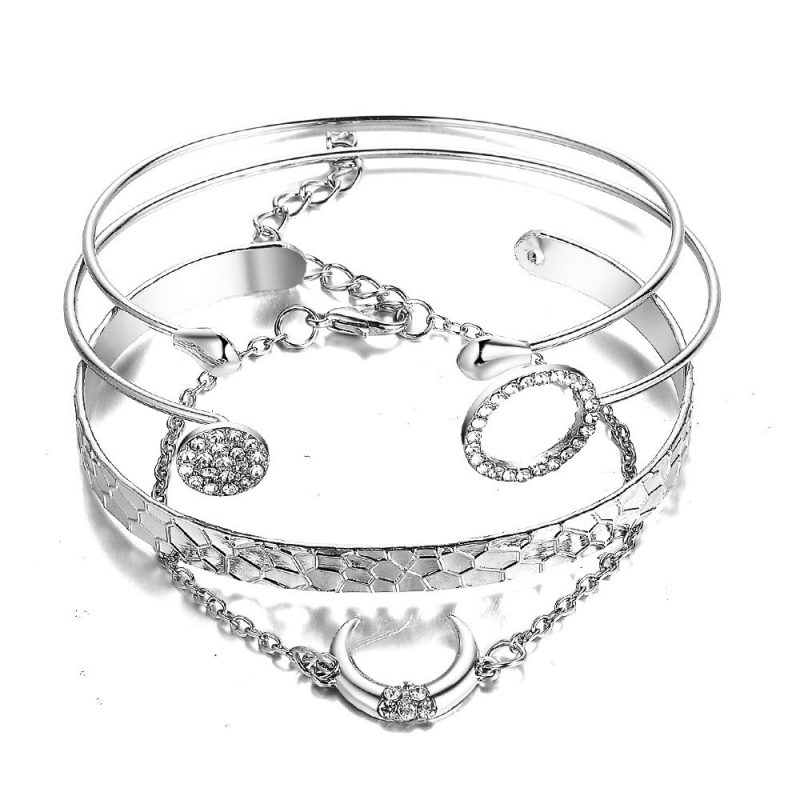 Bohemian Metal Chain Bracelet Set For Women Geometric Gold Color Thick Link Chain Open Bangle Female Fashion Jewelry - Image 14