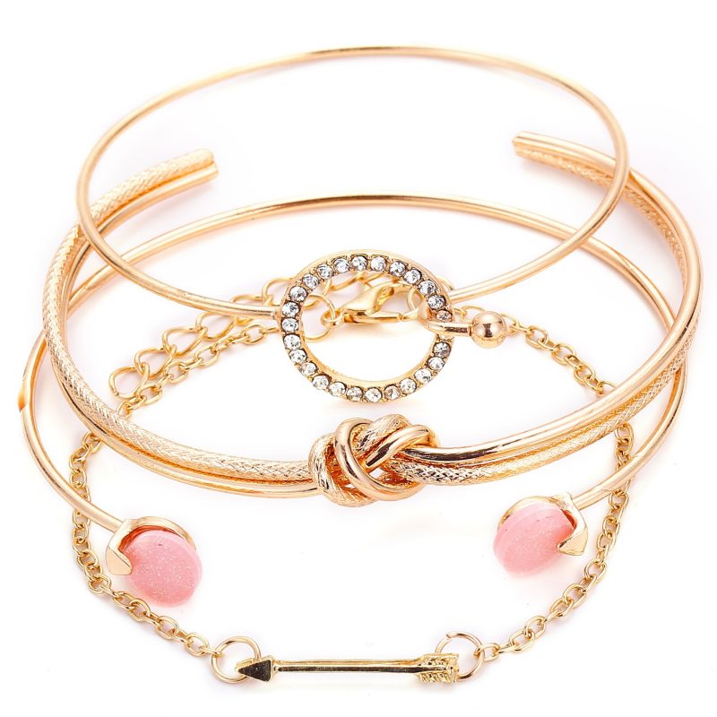 Bohemian Metal Chain Bracelet Set For Women Geometric Gold Color Thick Link Chain Open Bangle Female Fashion Jewelry - Image 16