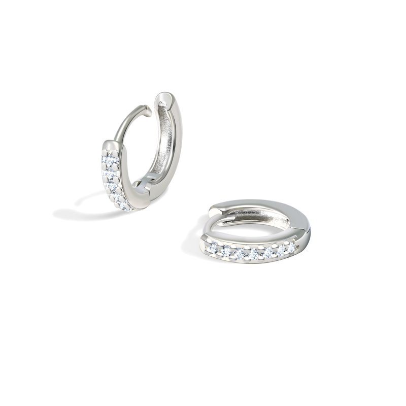 2/6PCS 316L Stainless Steel Minimalist Hoop Earrings Crystal Zirconia Small Cartilage Helix Tragus Piercing Jewelry for Women - Image 9