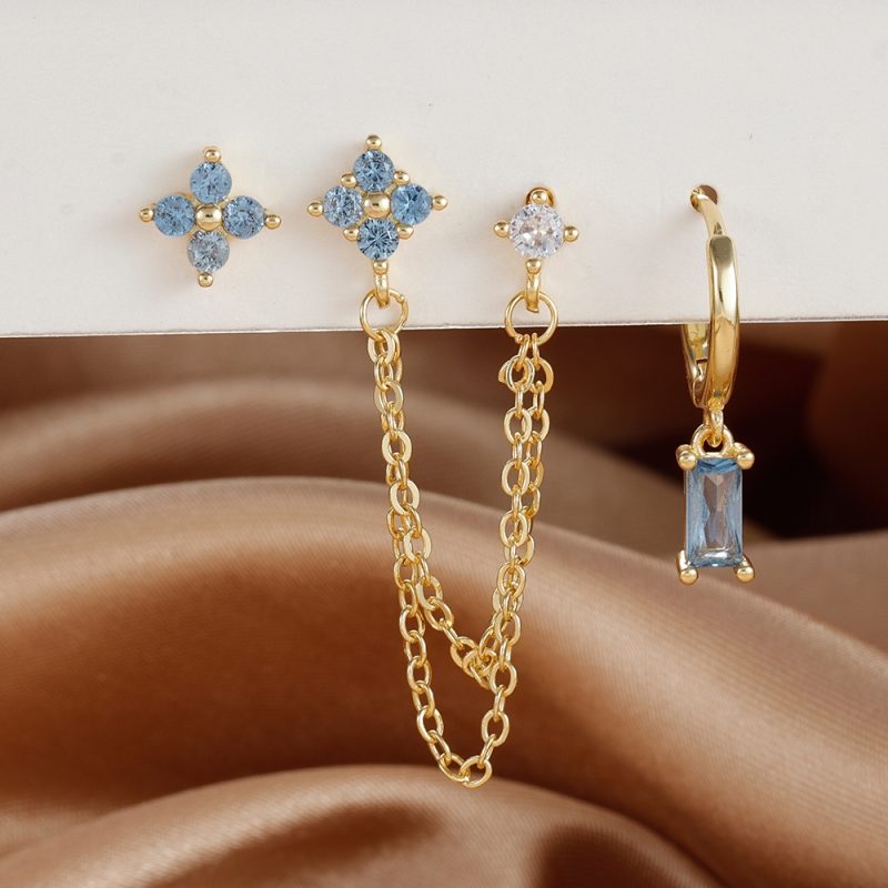 3PCS Exquisite Stainless Steel 12 Constellation Birthstone Earrings Set for Woman Cartilage Piercing Earrings Fashion Jewelry - Image 10