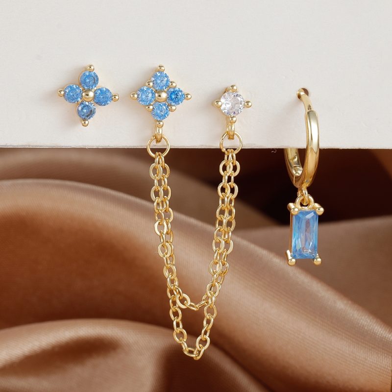3PCS Exquisite Stainless Steel 12 Constellation Birthstone Earrings Set for Woman Cartilage Piercing Earrings Fashion Jewelry - Image 19