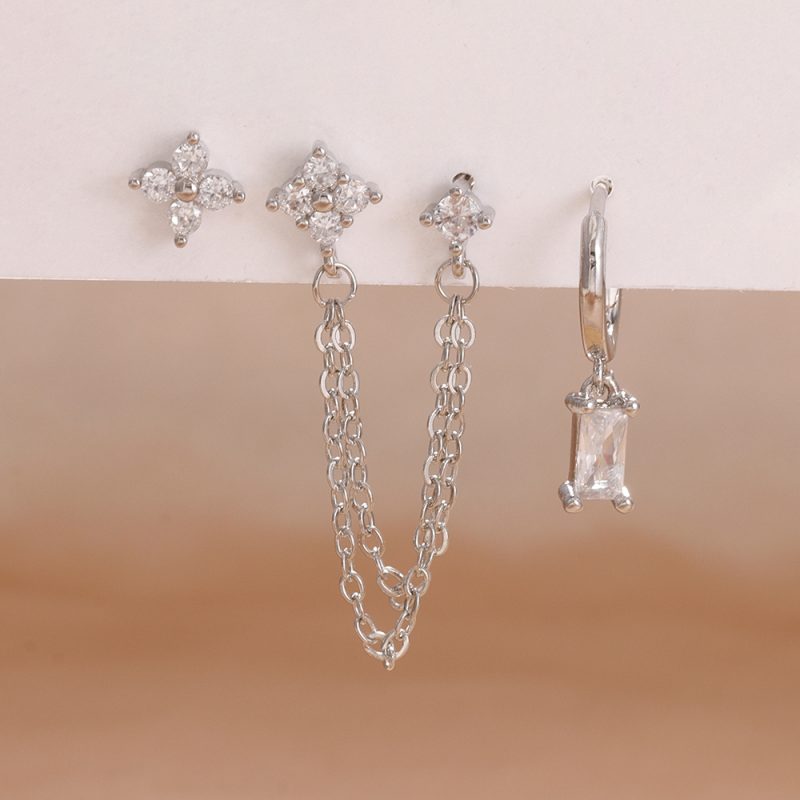 3PCS Exquisite Stainless Steel 12 Constellation Birthstone Earrings Set for Woman Cartilage Piercing Earrings Fashion Jewelry - Image 20