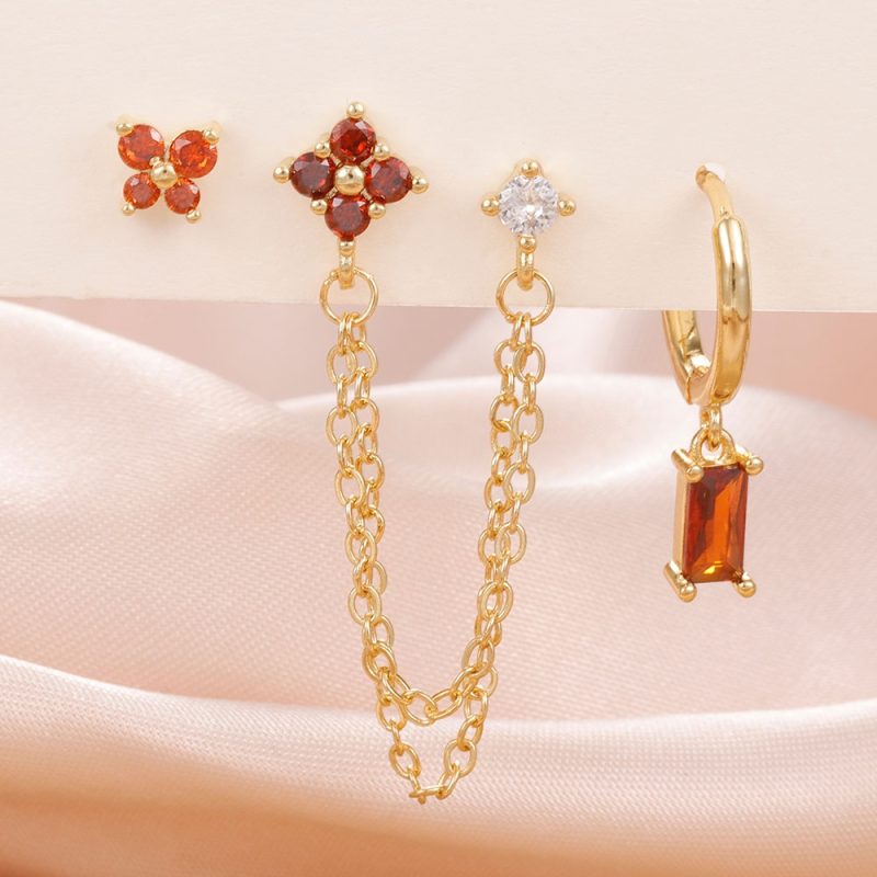 3PCS Exquisite Stainless Steel 12 Constellation Birthstone Earrings Set for Woman Cartilage Piercing Earrings Fashion Jewelry - Image 21