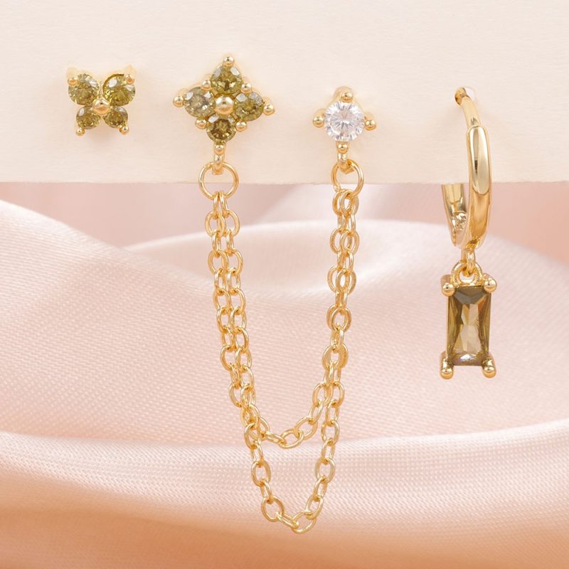 3PCS Exquisite Stainless Steel 12 Constellation Birthstone Earrings Set for Woman Cartilage Piercing Earrings Fashion Jewelry - Image 23