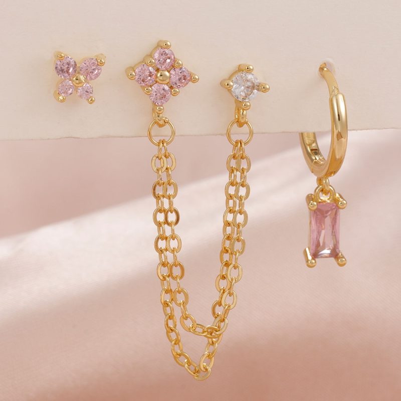 3PCS Exquisite Stainless Steel 12 Constellation Birthstone Earrings Set for Woman Cartilage Piercing Earrings Fashion Jewelry - Image 29