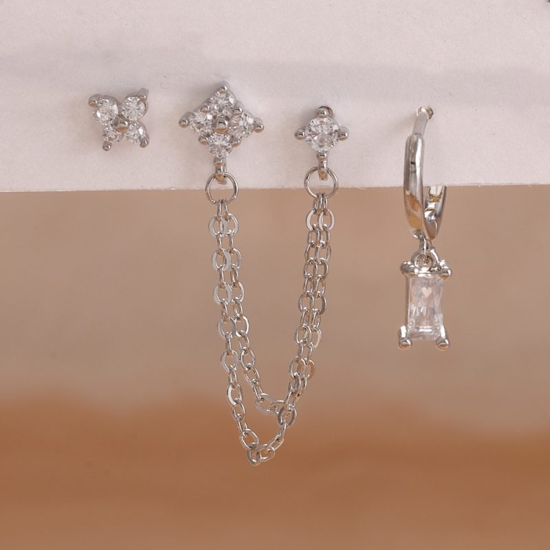 3PCS Exquisite Stainless Steel 12 Constellation Birthstone Earrings Set for Woman Cartilage Piercing Earrings Fashion Jewelry - Image 30