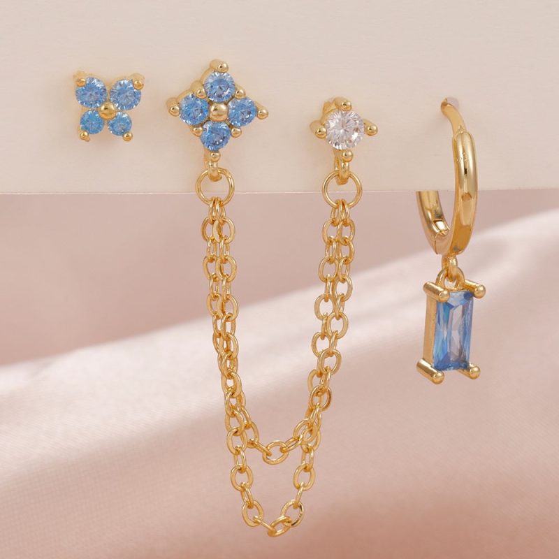 3PCS Exquisite Stainless Steel 12 Constellation Birthstone Earrings Set for Woman Cartilage Piercing Earrings Fashion Jewelry - Image 32