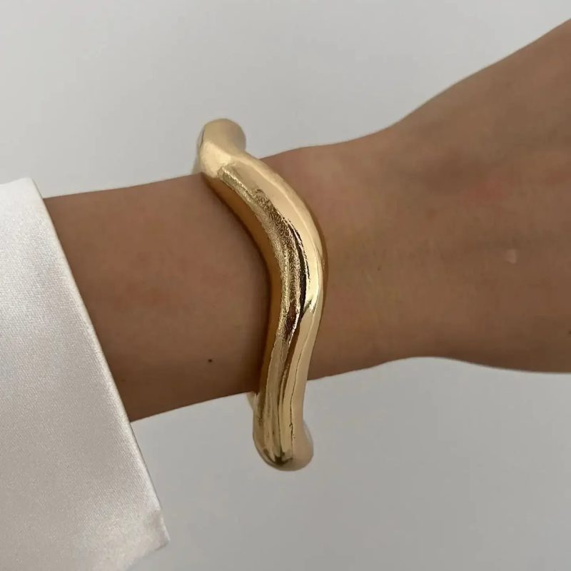 Wide Cuff Bangles Punk Gold Silver Color Geometric Metal Large Bangles for Women Bracelets Men Exaggerated Luxury Jewelry - Image 10