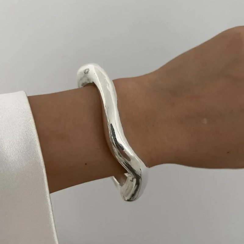 Wide Cuff Bangles Punk Gold Silver Color Geometric Metal Large Bangles for Women Bracelets Men Exaggerated Luxury Jewelry - Image 11