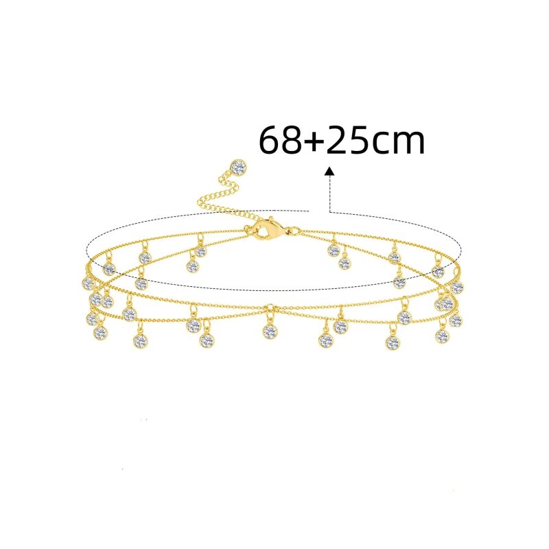 New Double-layer Rhinestone Tassel Waist Chain Women's Beach Fashion Crystal Body Chain Waist Accessory 2025 Bikini Accessories - Image 6