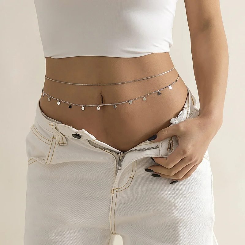 New Double-layer Rhinestone Tassel Waist Chain Women's Beach Fashion Crystal Body Chain Waist Accessory 2025 Bikini Accessories - Image 14