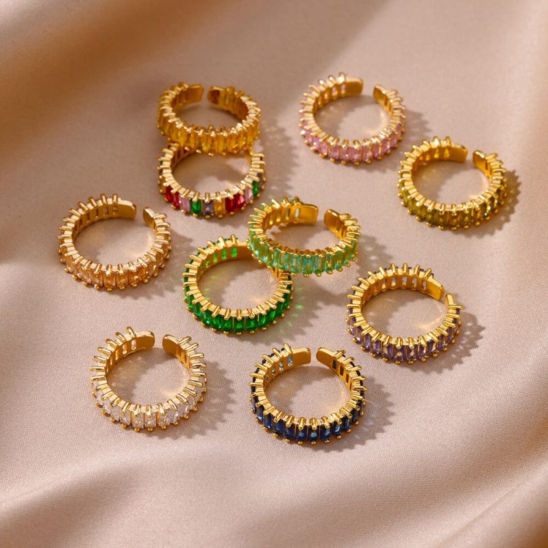 Anillos Gold Color Cubic Zirconia Chic Rings For Women 2025 Punk Elegant Wedding Party Aesthetic Stainless Steel Ring Jewelry - Image 2