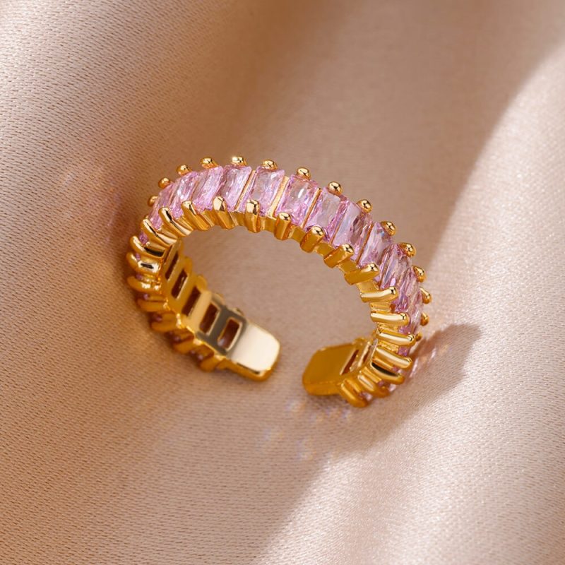 Anillos Gold Color Cubic Zirconia Chic Rings For Women 2025 Punk Elegant Wedding Party Aesthetic Stainless Steel Ring Jewelry - Image 8