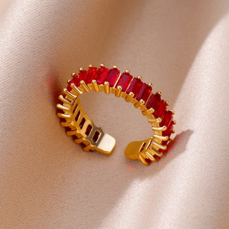 Anillos Gold Color Cubic Zirconia Chic Rings For Women 2025 Punk Elegant Wedding Party Aesthetic Stainless Steel Ring Jewelry - Image 9
