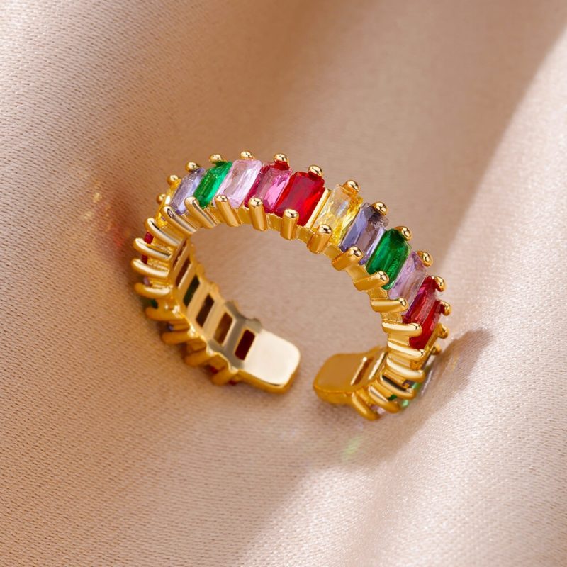 Anillos Gold Color Cubic Zirconia Chic Rings For Women 2025 Punk Elegant Wedding Party Aesthetic Stainless Steel Ring Jewelry - Image 12