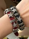 Gothic Star Punk Faux Leather Bracelet for Men Women Spiked Bangle Goth Jewelry Vintage Y2K Cosplay Emo Clothes Accessories