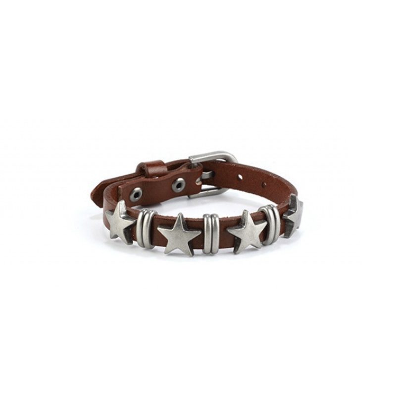 Gothic Star Punk Faux Leather Bracelet for Men Women Spiked Bangle Goth Jewelry Vintage Y2K Cosplay Emo Clothes Accessories - Image 9