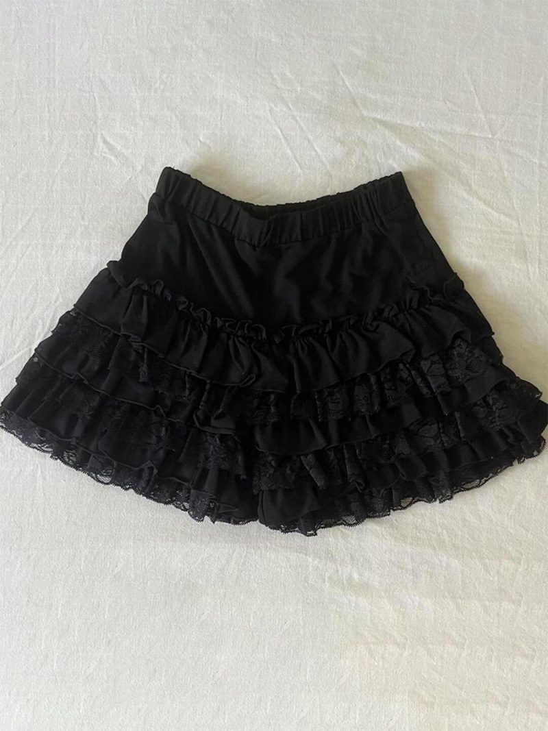 Goth 2Piece Set Y2k Slim Lace Sweet Womens Dresses Short Sleeve Button Party Dresses Harajuku Korea 90s Emo Grunge Summer Lolita - Image 4