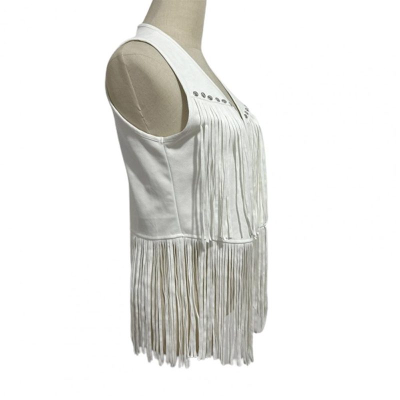 Fringe Vest Women Leather Suede Vest Tassels Vintage Western Country Cowgirl Vest Cardigan Waistcoat Jacket - Image 4